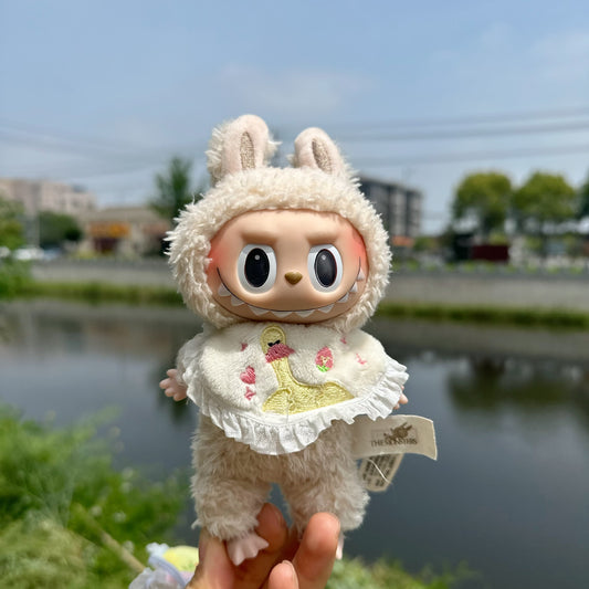 Clothes Only] Vinyl Rab Clothes 17CM Blind Box LABUBU Accessories for Piggy Shirt Bib Hat
