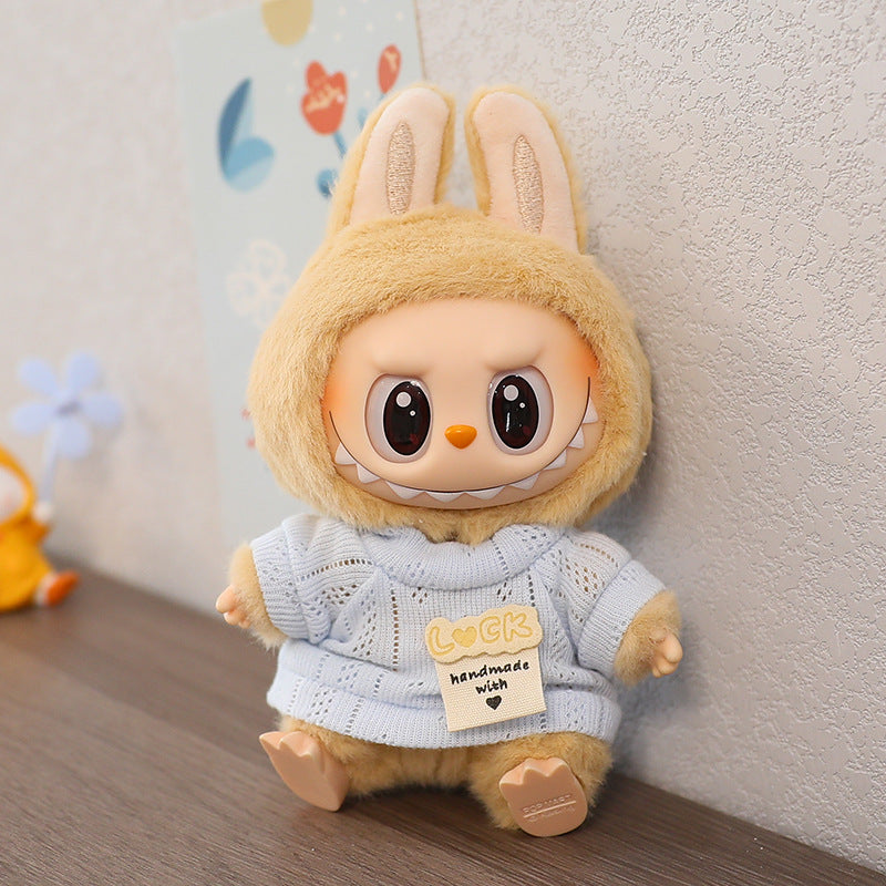 LABUBU Sitting Party Doll Rab Bub Macaron 2nd Generation Sitting Vinyl Doll Dress Dress for Dress