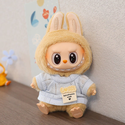 LABUBU Sitting Party Doll Rab Bub Macaron 2nd Generation Sitting Vinyl Doll Dress Dress for Dress