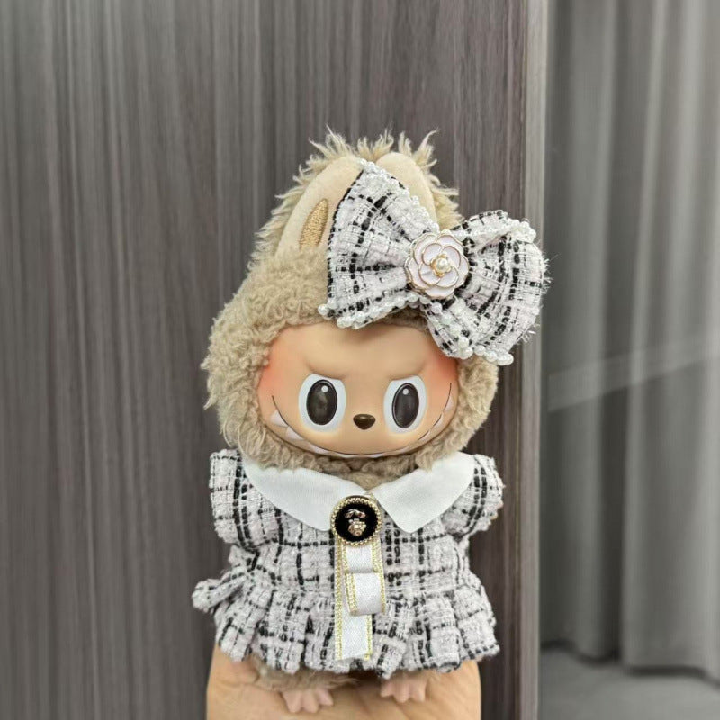 Rab cloth doll labubu17cm pendant one or two generations of vinyl plush doll suit accessories for clothes