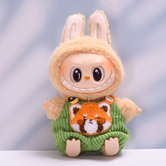 Labubu Doll Overalls Outfit - Persimmon, Fox, Apple, Biscuit Colors