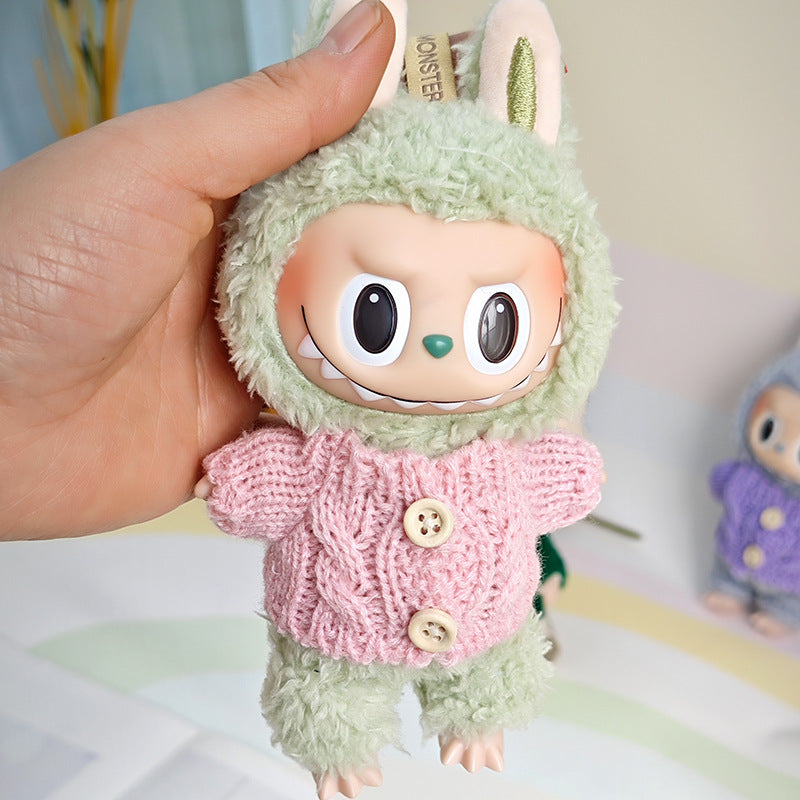 Sweater suitable for pulling cloth pendant clothes for knitted sweater 17cm labubu pendant doll clothes replacement