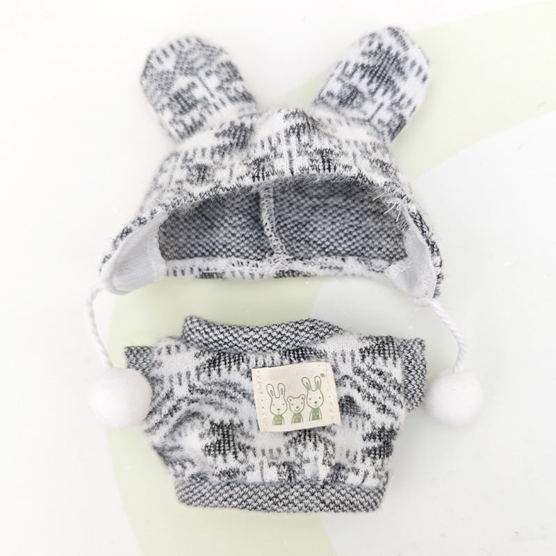 Jacquard Shirt Two-Piece Set Suitable for Labubu Key Chain Pendant Clothes Dress for Labubu