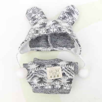 Jacquard Shirt Two-Piece Set Suitable for Labubu Key Chain Pendant Clothes Dress for Labubu