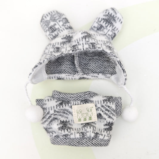 Jacquard Shirt Two-Piece Set Suitable for Labubu Key Chain Pendant Clothes Dress for Labubu