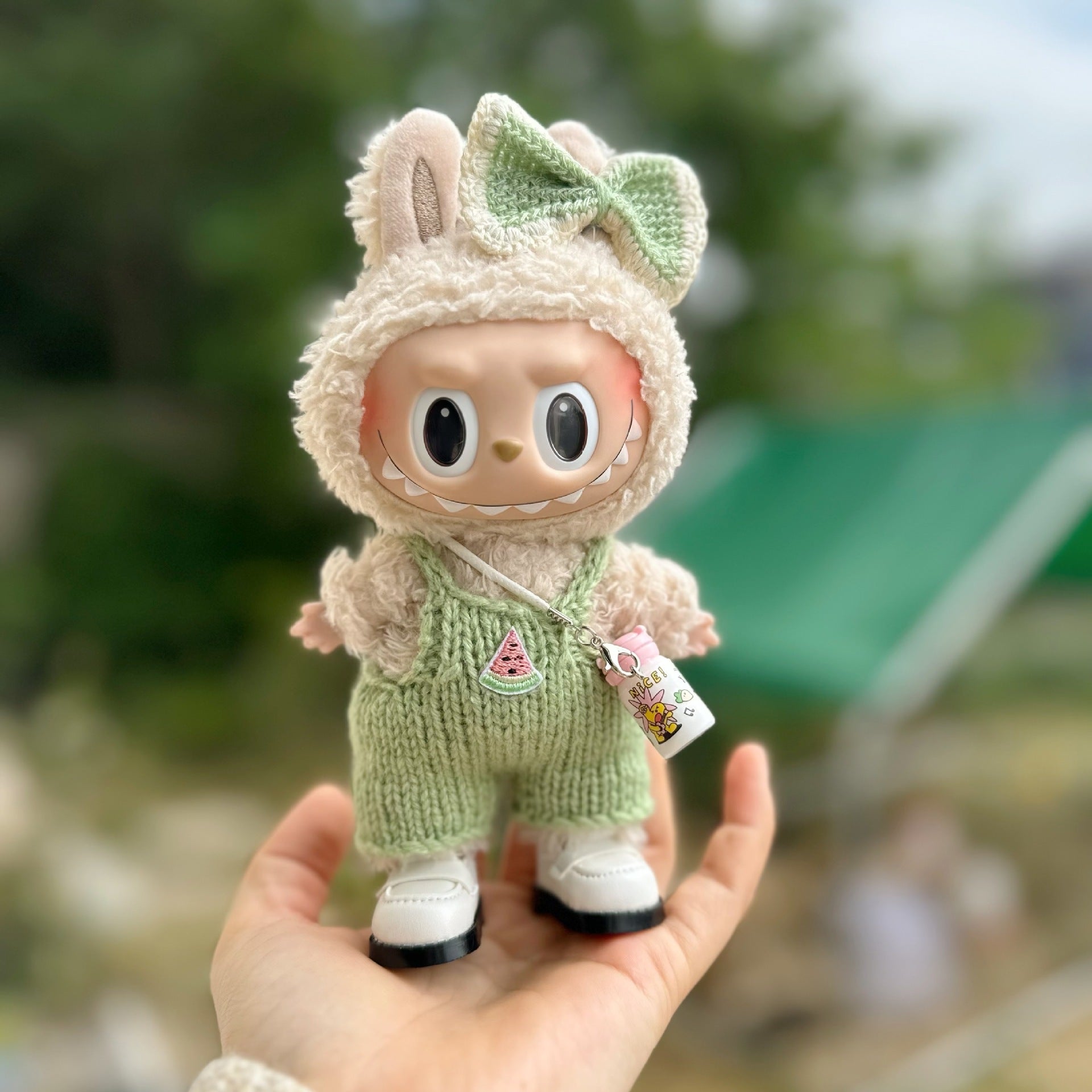 Only clothes] 17CM blind box pull cloth cloth for handmade summer watermelon suit pendant LABUBU suspenders