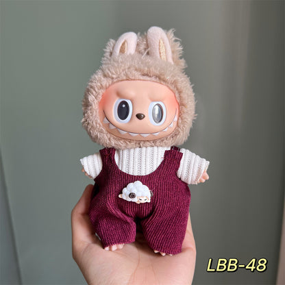 Only clothes for sale cloth baby clothes 17cm plush cloth labubu sit party generation two generation for suit