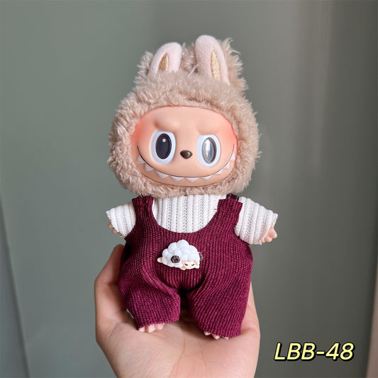 Only clothes for sale cloth baby clothes 17cm plush cloth labubu sit party generation two generation for suit
