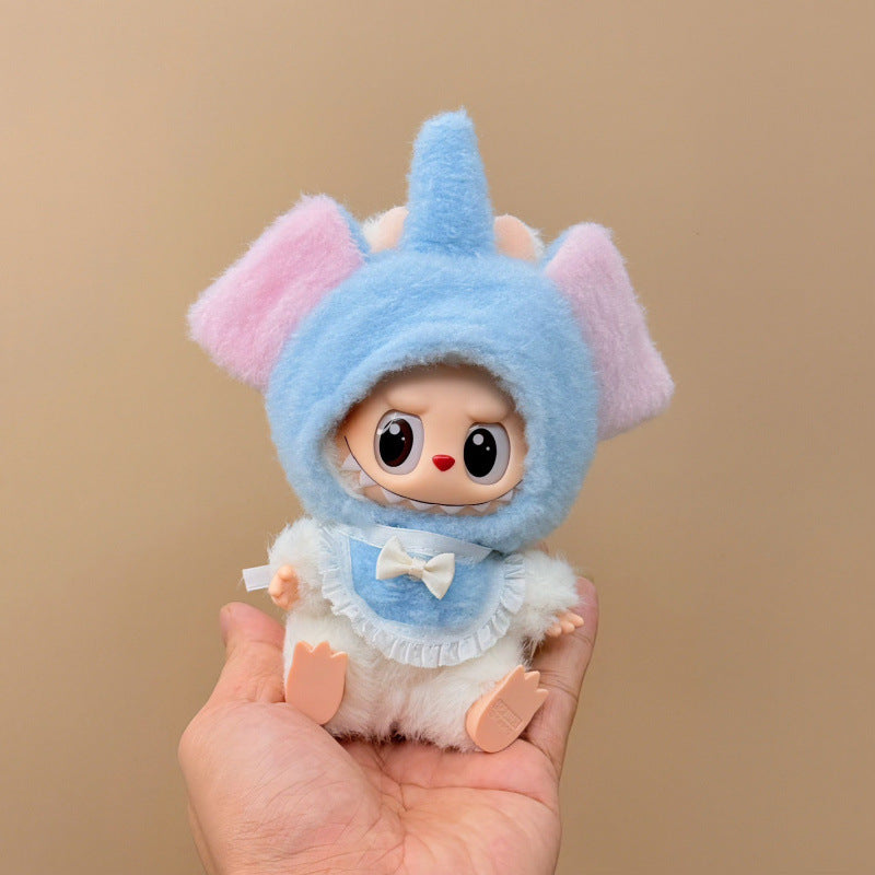 Labubu Doll Outfit Set - 17cm Cute Animal Costume (Headwear & Bib)
