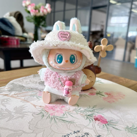 Only clothes] the first and second generation pendant labubu doll clothes circle smiley face shirt kettle suit LABUBU