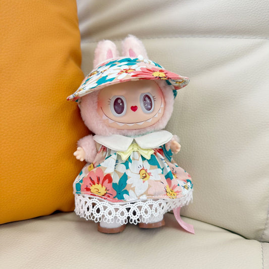 Only clothes] blind box pendant cloth cloth clothes flower field princess two-piece LABUBU for the new sun hat