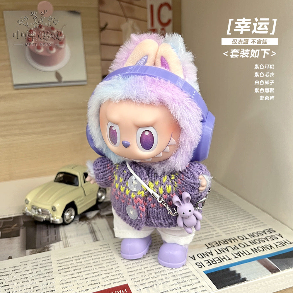 [Only for Baby Clothes] Labubu 3.0 Clothes with High Energy in Front, Lucky Labubu 3.0 Clothes, Trendy and Cool Overalls