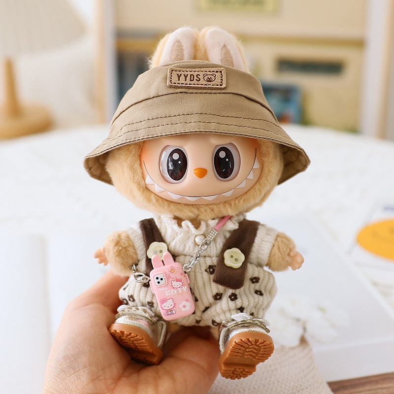 The second generation of cloth cloth clothes vinyl doll sitting party labubu replacement pants hat shoes