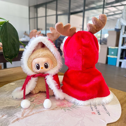 Only clothes] the first and second generation blind box labubu doll Christmas clothes LABUBU for the new year clothes hat
