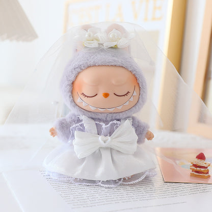 The first and second generation key chain Labubu clothes pendant pull cloth for wedding dress suit wedding suit hat shoes