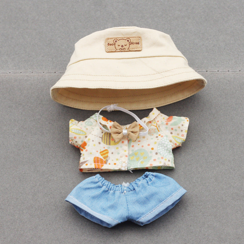 Labubu Doll Fisherman Hat & Outfit Set for 10cm & 17cm Vinyl Dolls