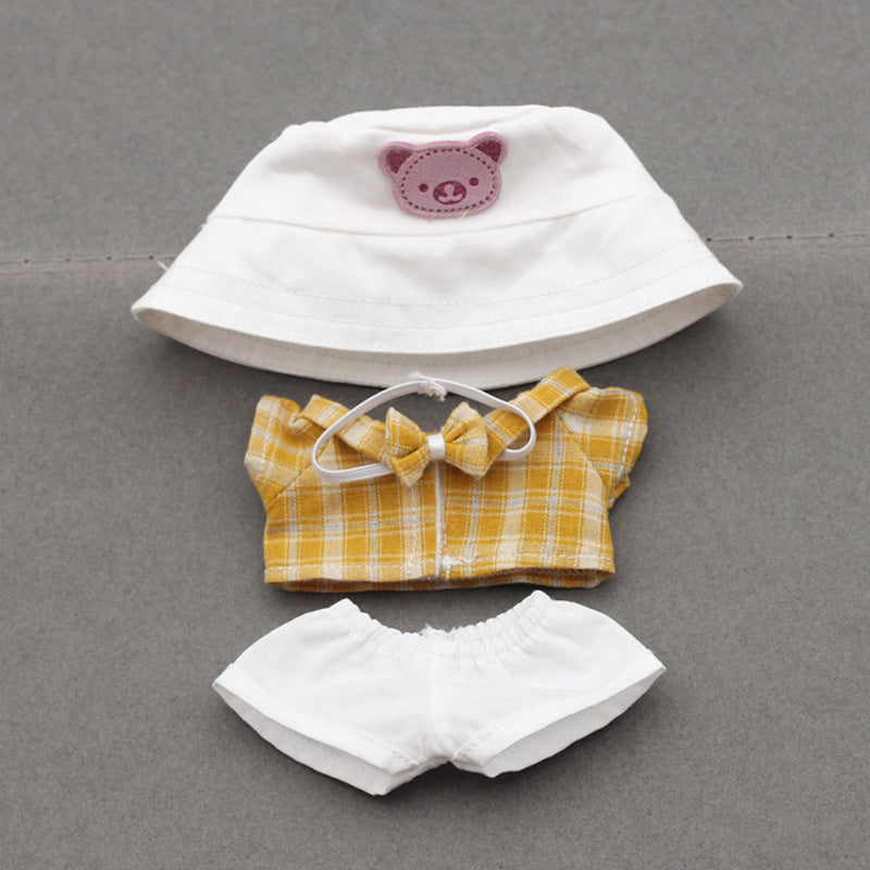 Labubu Doll Fisherman Hat & Outfit Set for 10cm & 17cm Vinyl Dolls