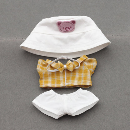 Labubu Doll Fisherman Hat & Outfit Set for 10cm & 17cm Vinyl Dolls