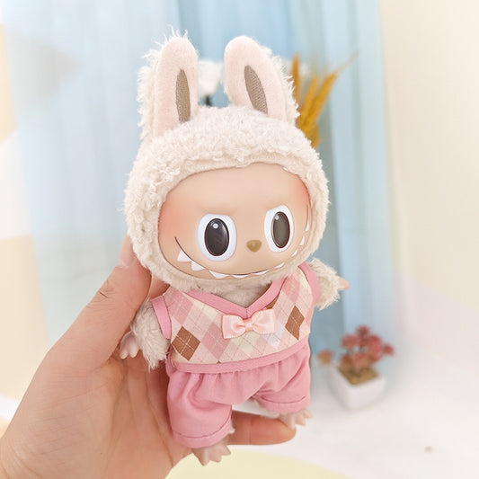 Creative British Style Couple Clothes Suitable for 17cm Pendant Rab Cloth Keychain Pendant Doll Clothes Dress for Doll