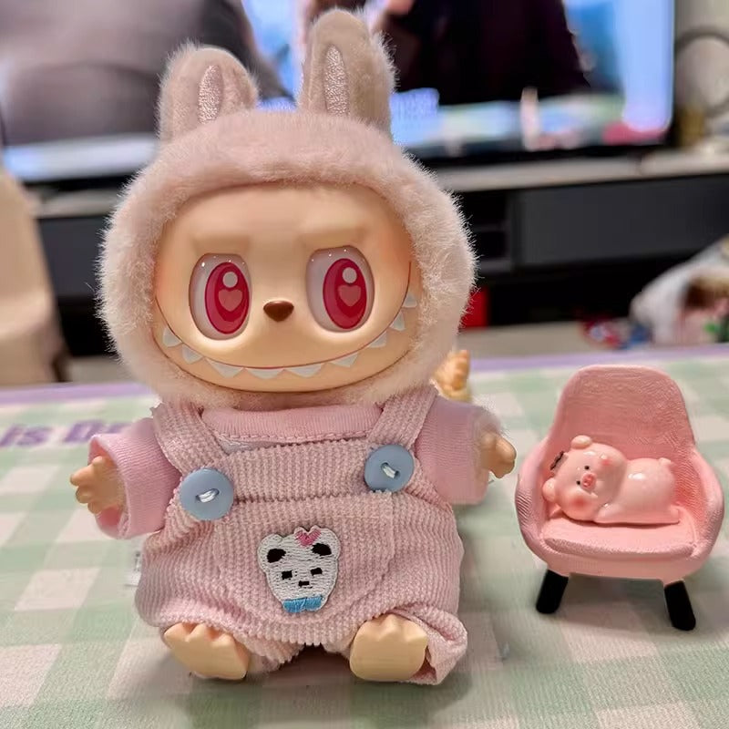 Clothes Only] First/Second Generation Pendant Labubu Clothes Rab Sit Party Doll Shark Elk suit