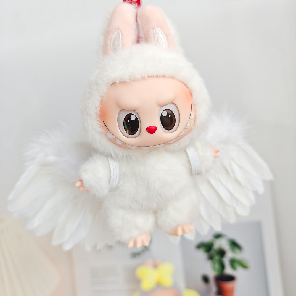 Labubu Labubu Generation 2 Generation 3 Generation Keychain Macaron Sit Clothes Party Big Bow Wings