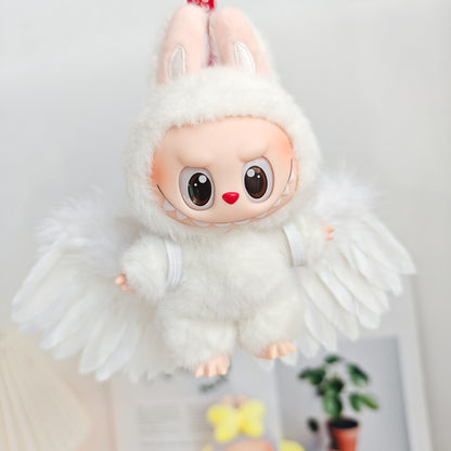 Labubu Labubu Generation 2 Generation 3 Generation Keychain Macaron Sit Clothes Party Big Bow Wings