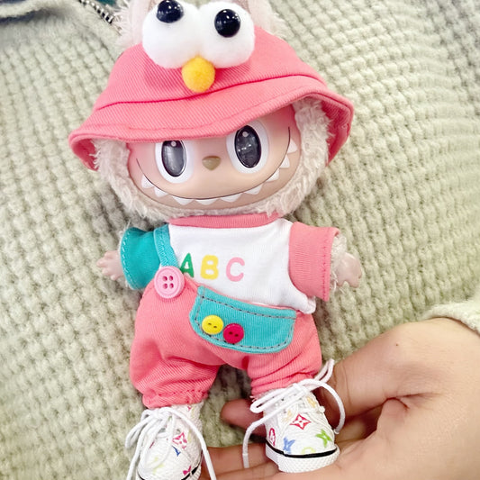 Only clothes] blind box pull cloth doll clothes 17CM pendant LABUBU for sesame bird suit shoes and hats new