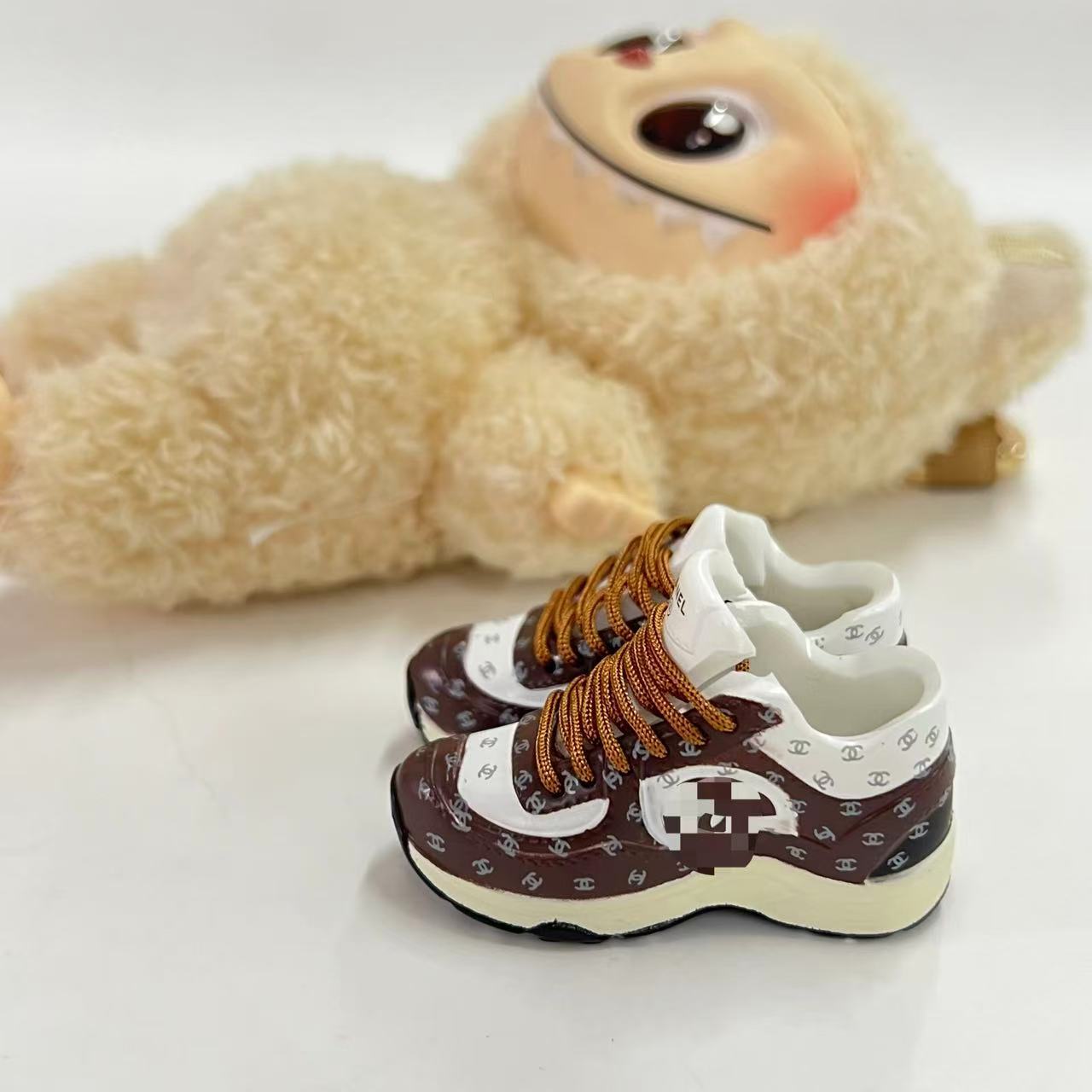 Labubu Plush Doll Clothes 17cm Plush Vinyl Doll Bag Hanging Replacement Shoe Model Pendant Blind Box