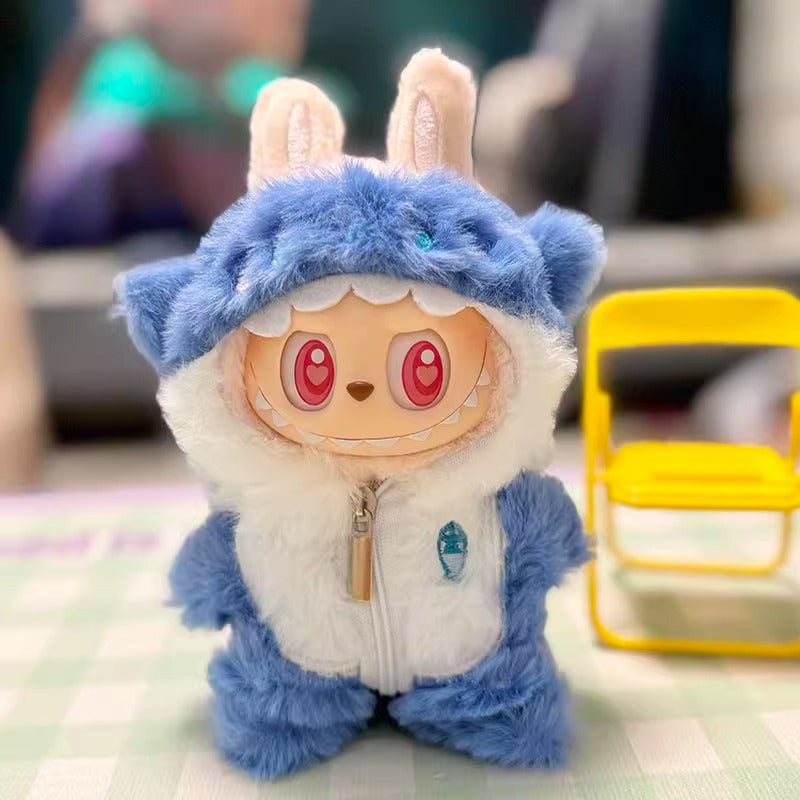 Clothes Only] First/Second Generation Pendant Labubu Clothes Rab Sit Party Doll Shark Elk suit