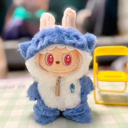 Clothes Only] First/Second Generation Pendant Labubu Clothes Rab Sit Party Doll Shark Elk suit