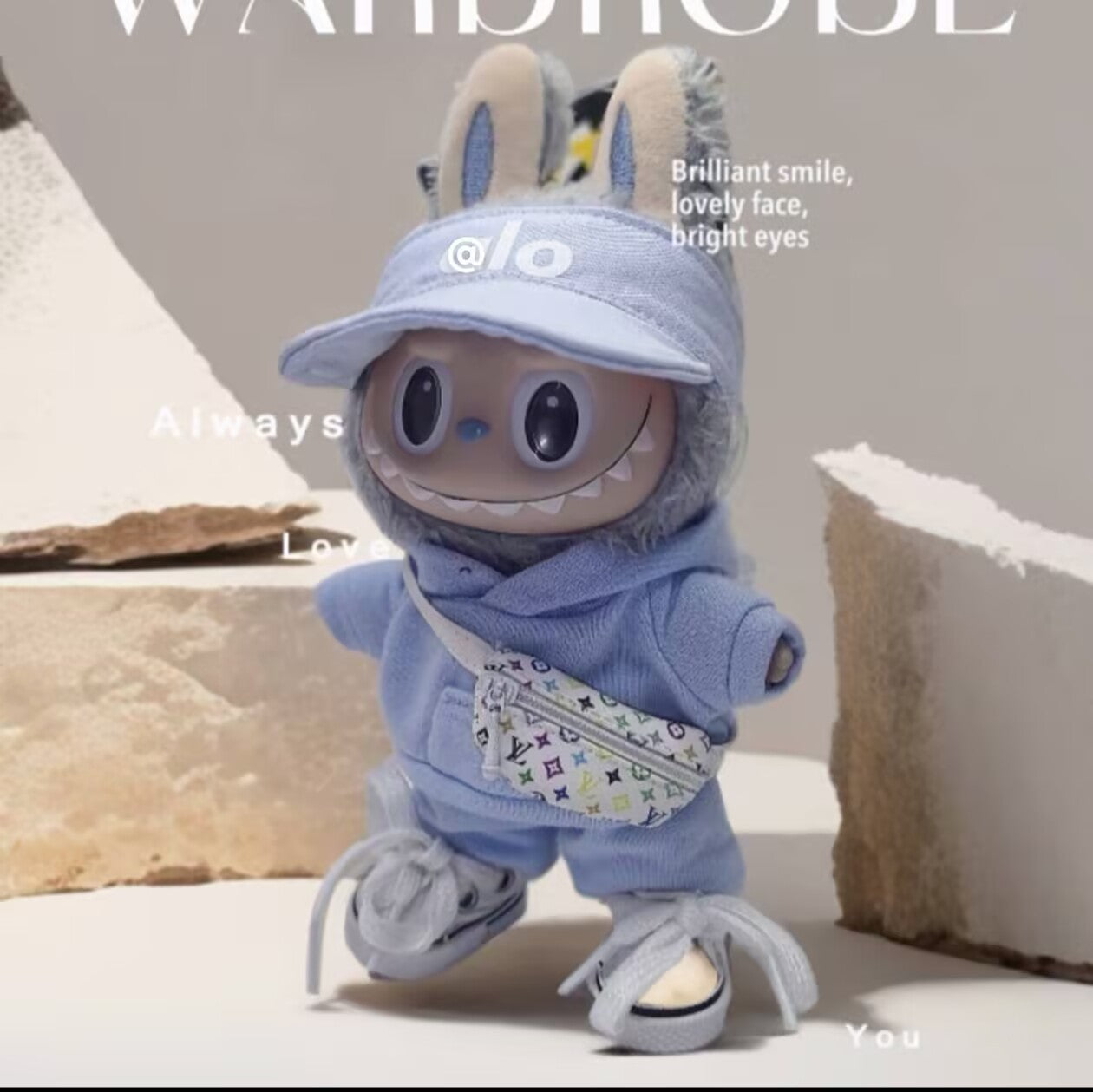 17cm Labubu Doll Clothes - Macaron Three-Piece Set