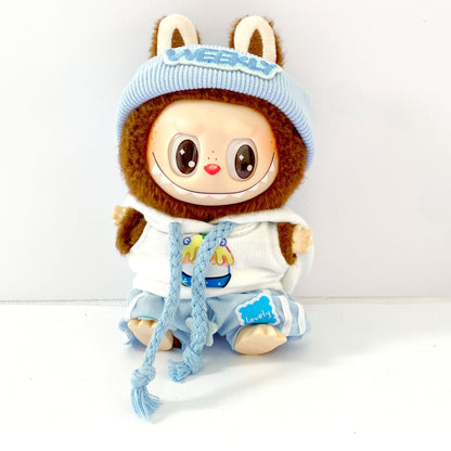 17cm Plush Doll Pendant 10cm Cotton Doll Knitted Vest College Style Office Suit Workwear Doll Clothes