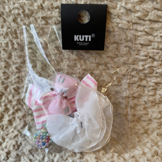 Labubu Doll White Gauze Tutu Skirt with Macaron Bow