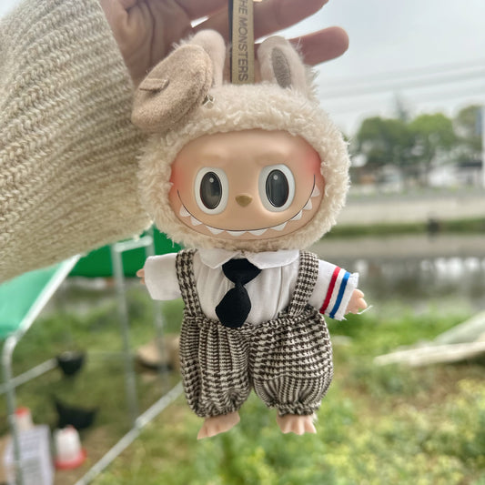 Only clothes for sale] LABUBU clothes key chain for cute Bailey four-piece set 17CM doll clothes