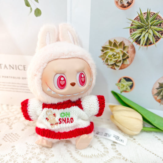 Generation II Labubu Pendant Labubu Replacement Clothes Christmas Sweater Gingerbread Man Doll suit Shoes