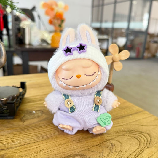Only clothes] the first and second generation of cloth pendant clothes overalls hat star eye suit LABUBU change cute