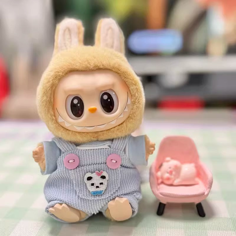 Clothes Only] First/Second Generation Pendant Labubu Clothes Rab Sit Party Doll Shark Elk suit