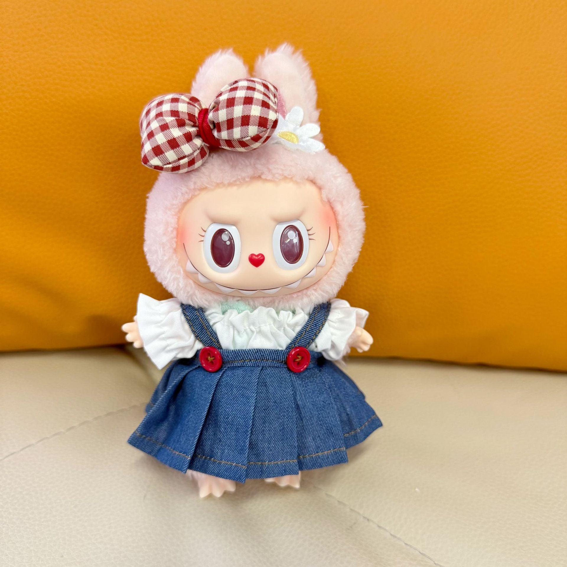 Only clothes] one, two and three generations of cloth universal doll Denim button skirt suit LABUBU clothes shoes adorable