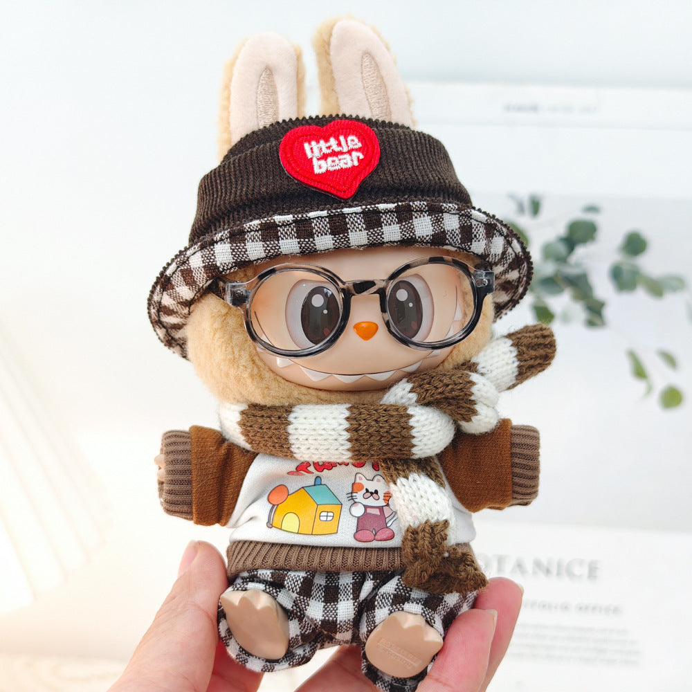 Labubu doll clothes one, two and three generations of pendant tirab cloth key chain clothes hat suit accessories shoes