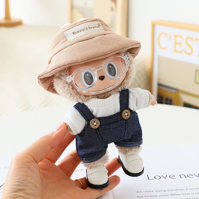 The first and second generation of cloth doll plush doll clothes pendant T-shirt suspenders clothing accessories blind box doll hat
