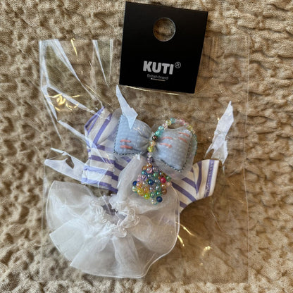 Labubu Doll White Gauze Tutu Skirt with Macaron Bow