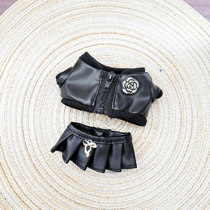 17cm Labubu Doll Clothes - Leather Outfits & Accessories for 1st/2nd Gen