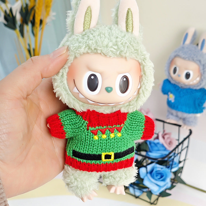 Sweater suitable for pulling cloth pendant clothes for knitted sweater 17cm labubu pendant doll clothes replacement