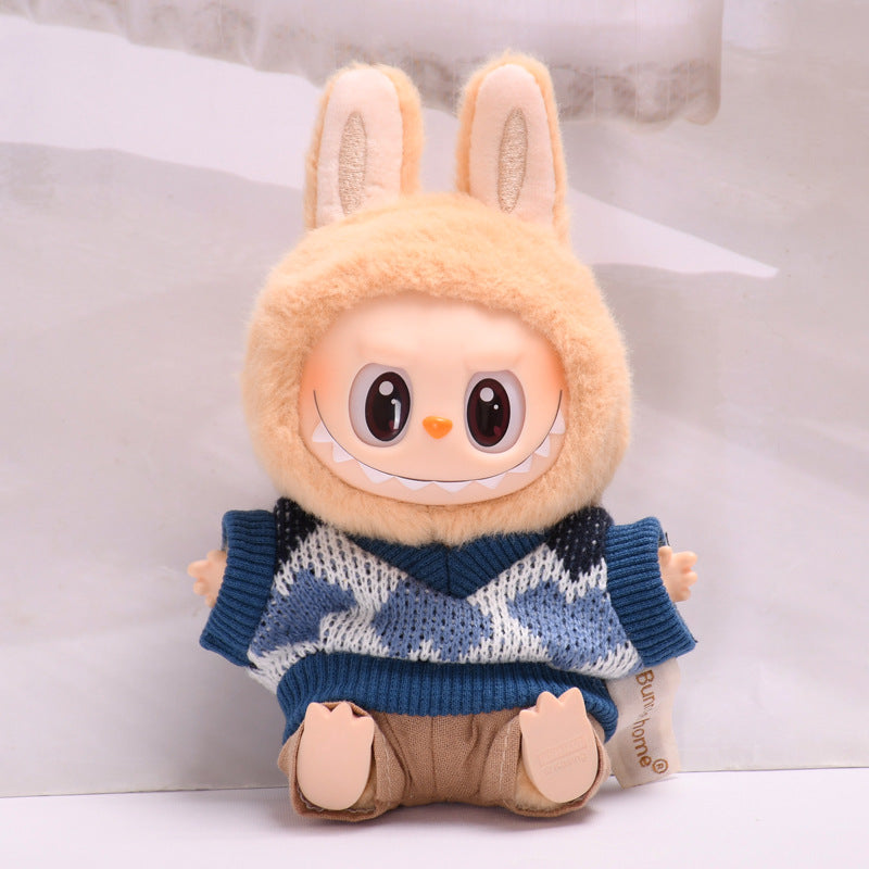 Only clothes] second generation blind box sitting party series Labubu pendant clothes vinyl face cloth baby clothes adorable