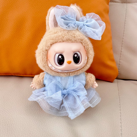 Only clothes] second generation blind box rabu cloth sit party doll clothes dumb veil skirt suit labubu to replace