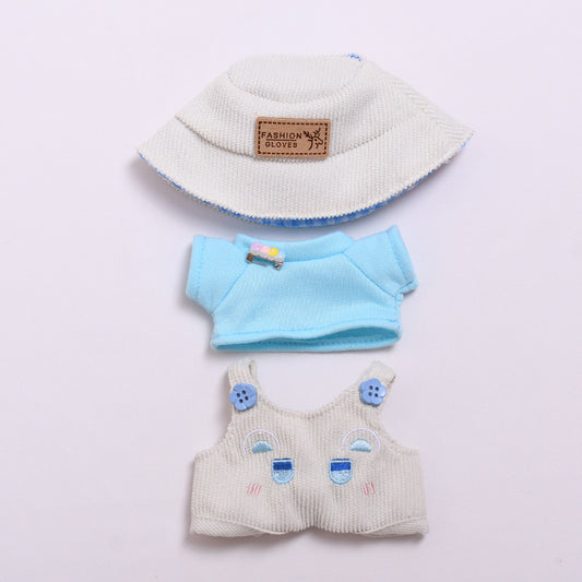 Labubu Doll Overalls Set - 3-Piece Outfit for 2nd Gen Pendant Vinyl Dolls