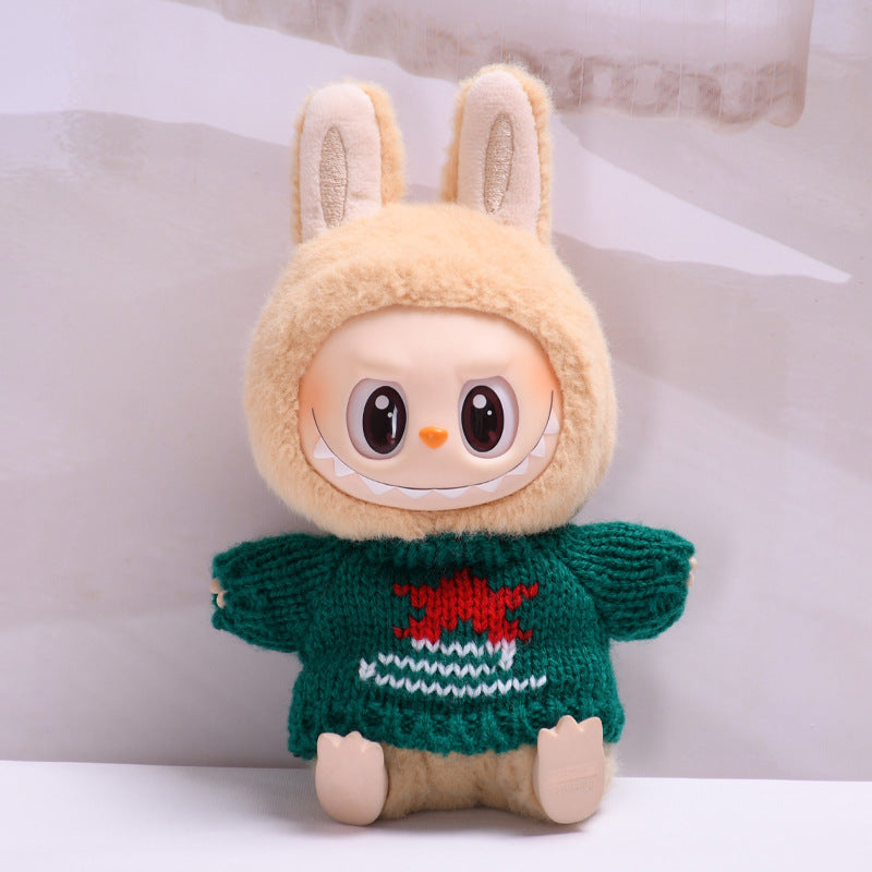 Labubu Doll Strawberry & Star Sweater Outfit for Pendant Dolls