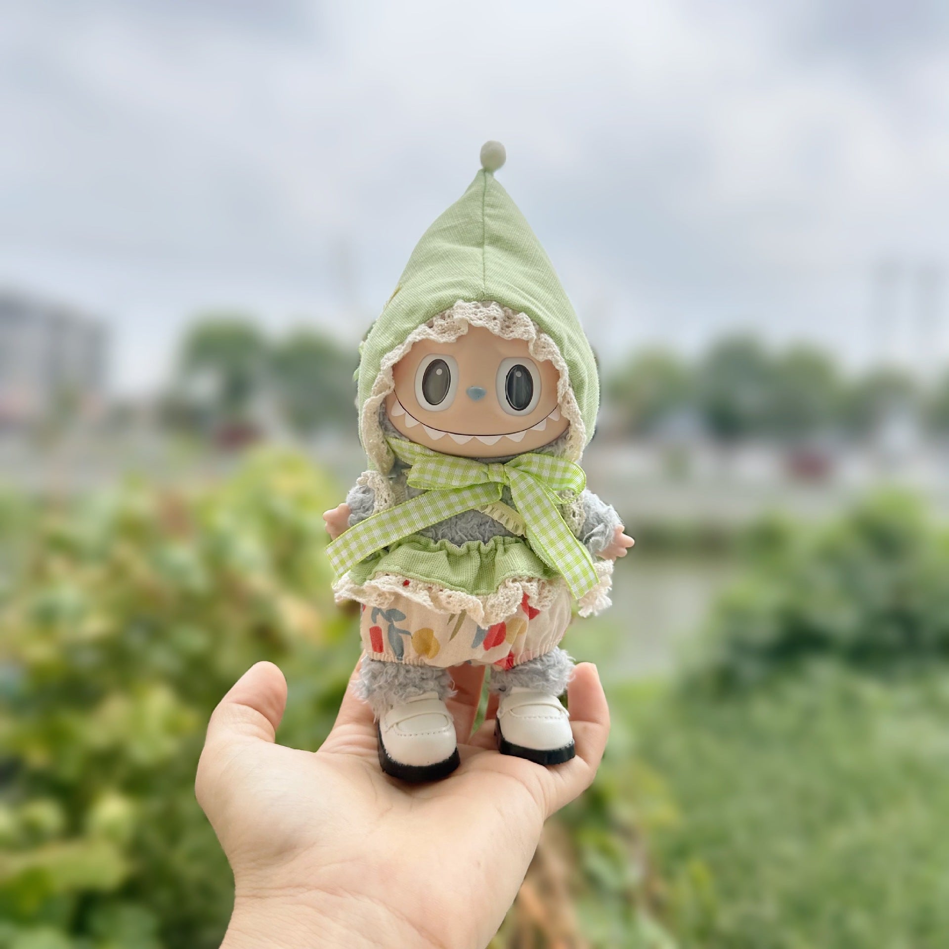 Only clothes] new 17cm blind box pull cloth doll clothes cute elf suit LABUBU clothes adorable