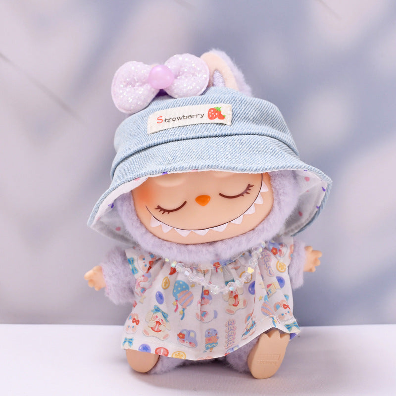Only clothes] the first and second generations sit on the cloth hanging clothes cherry vest skirt labubu doll clothes