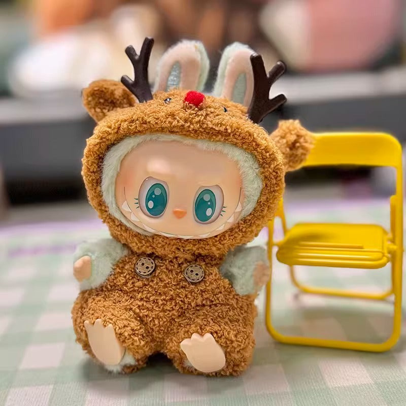 Clothes Only] First/Second Generation Pendant Labubu Clothes Rab Sit Party Doll Shark Elk suit